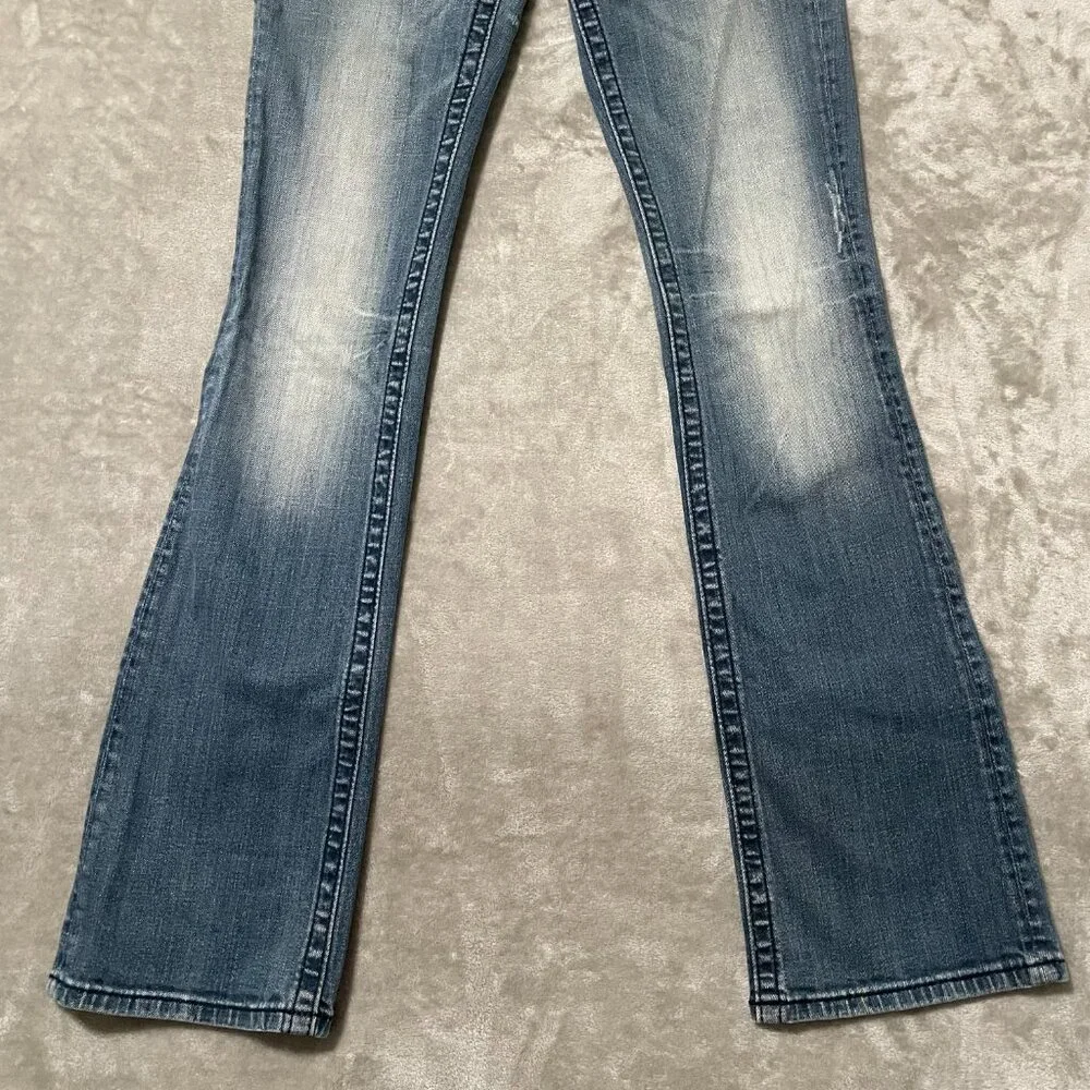Miss Me Boot Cut Jeans with Embellished Back Pockets - Light Blue Denim - Picture 7 of 14